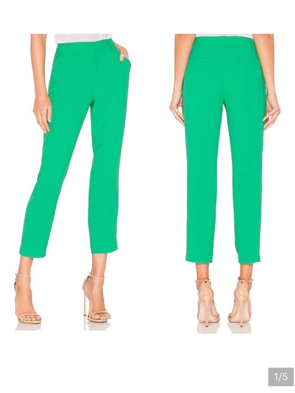 Alice + Olivia Stacey Slim Trouser Green Size 8